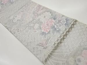 リサイクル　九百錦プラチナ二重箔草花に鳳凰模様織出し袋帯